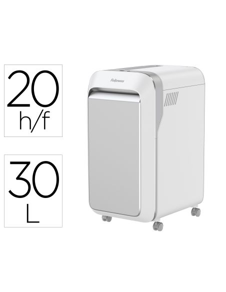 Destructora De Documentos Fellowes Lx221 Capacidad De Corte 20H Seguridad P5 Clips Grapas Y Tarjetas 30L Blanca