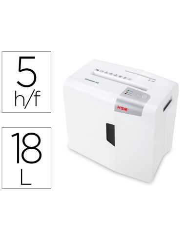 Destructora De Documentos Hsm Shredstar X5 Capacidad De Corte 5 H En Particulas Destruye Grapas Clips Cd Y Tarjetas