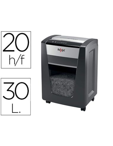 Destructora De Documentos Rexel Momentum X420 Capacidad De Corte 20 Hojas Destruye Grapas Y Clips Papelera 30 L