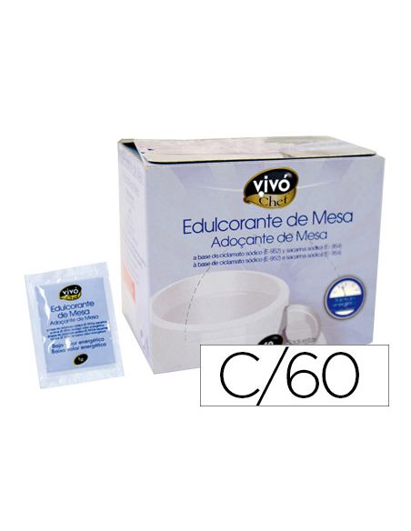 Edulcorante Vivochef De Facil Disolucion Caja De 60 Sobres