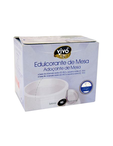Edulcorante Vivochef De Facil Disolucion Caja De 60 Sobres
