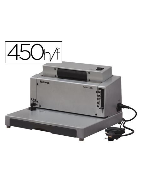 Encuadernadora Electrica Para Espiral Fellowes E-200R Perfora 20 H Encuaderna Hasta 450 H Paso 5:1