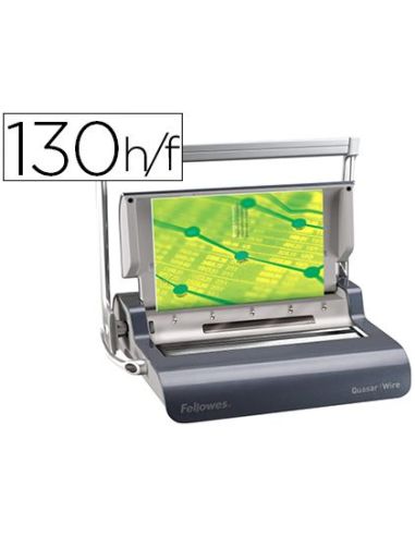 Encuadernadora Para Espiral Wire Fellowes Quasar Doble Espiral Perfora 15 Hojas A4 Encuaderna Hasta 130 Hojas