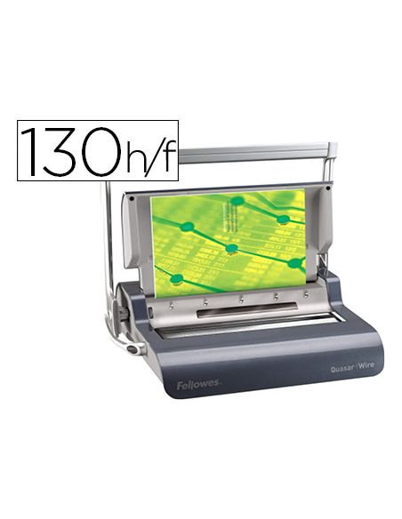 Encuadernadora Para Espiral Wire Fellowes Quasar Doble Espiral Perfora 15 Hojas A4 Encuaderna Hasta 130 Hojas