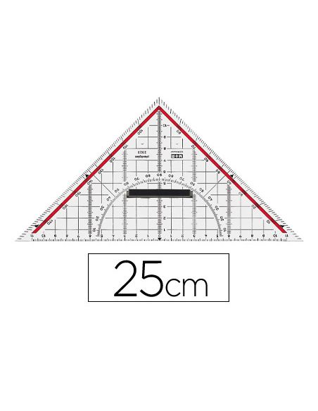 Escuadra M+R Geometria 25 Cm Plastico Cristal