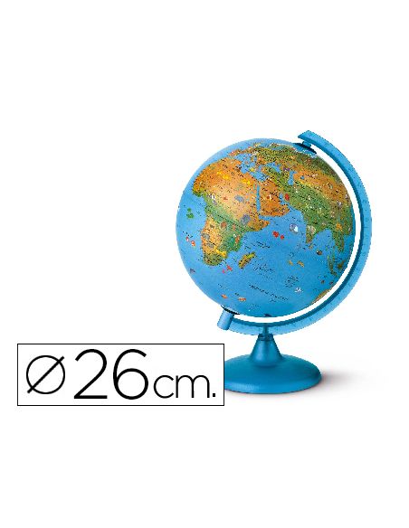 Globo Terraqueo Con Luz Modelo Arca Diametro 26 Cm