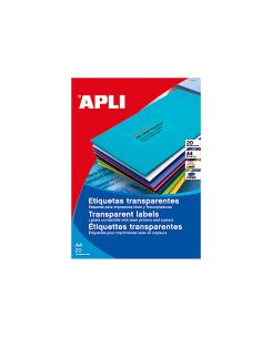 Etiqueta Adhesiva Apli 1224 Transparentes Tamaño 70X37 Mm Para Fotocopiadora Laser Caja 20 Hojas Con 480 Etiquetas 2