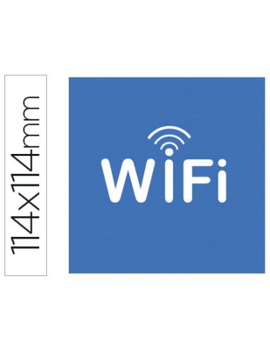 Etiqueta Adhesiva Apli De Señalizacion Simbolo Wifi 114X114 Mm