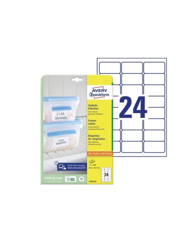 Etiqueta Adhesiva Avery Para Congelador Blanca 63,5X33,9 Mm Ink-Jet Laser Fotocopiadorapack De 600 Unidades