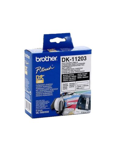 Etiqueta Adhesiva Brother Dk11203 -Tamaño 17X87 Mm Para Impresoras De Etiquetas Ql -300 Etiquetas-