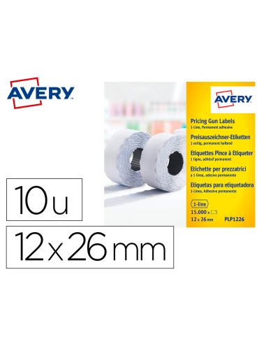 Etiqueta Avery 1 Linea Adhesivo Permanente 26X12 Mm Blanca Rollo 1500 Unidades Caja De 10 Unidades|Libreriasalesiana