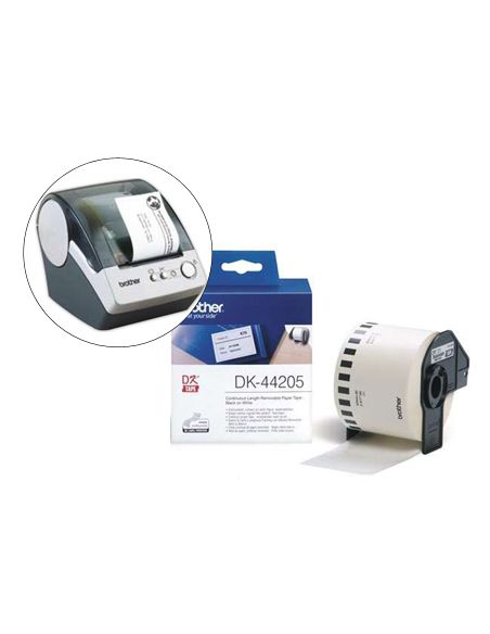 Etiqueta Brother Dk44205 Cinta Papel Continuo Adhesiva Removible Blanca 62X30,48 Mt