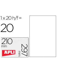 Etiquetas Adhesivas Apli De Poliester Resistente A La Intemperie Para Impresora Laser 210X297 Mm