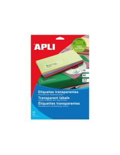 Etiquetas Adhesivas Apli Transparentes Poliester Para Impresora Ink-Jet 210X297 Mm Presentadas En Carpetas De 10 2