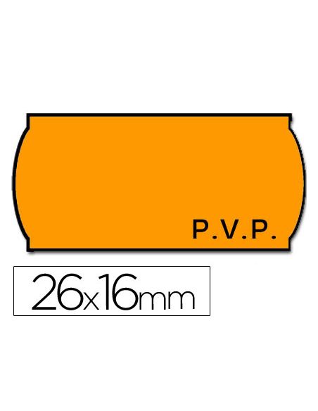 Etiquetas Meto Onduladas 26X16 Mm Pvp Adh.2 Fluor Naranja Rollo 1200 Etiquetas