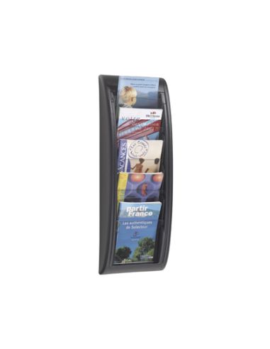 Expositor Mural Paperflow Din A5 Negro 5 Casillas 650X228X95 Mm
