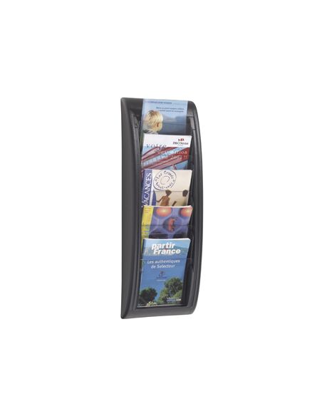 Expositor Mural Paperflow Din A5 Negro 5 Casillas 650X228X95 Mm