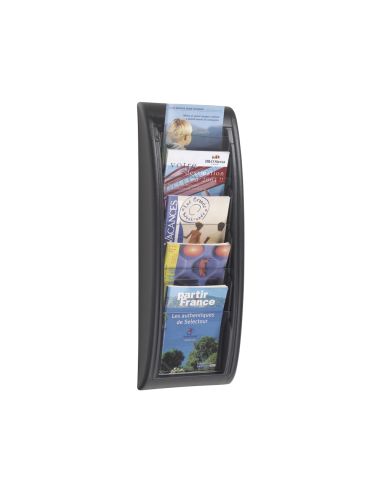 Expositor Mural Paperflow Din A5 Negro 5 Casillas 650X228X95 Mm