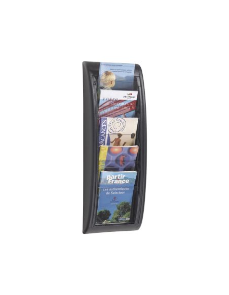 Expositor Mural Paperflow Din A5 Negro 5 Casillas 650X228X95 Mm