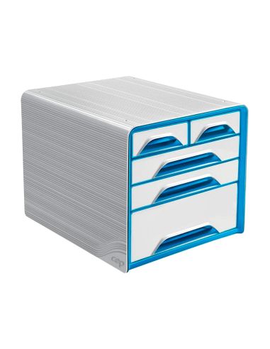 Fichero Cajones De Sobremesa Cep 5 Cajones Mixtos Blanco/Azul 360X288X270 Mm