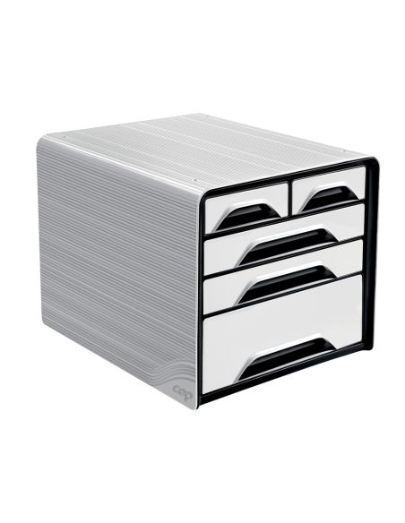 Fichero Cajones De Sobremesa Cep 5 Cajones Mixtos Blanco/Negro 360X288X270 Mm