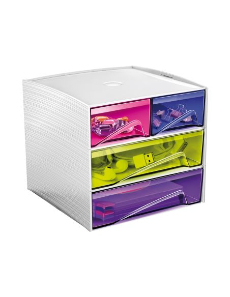 Fichero Cajones De Sobremesa Cep Mycube 4 Cajones Poliestireno Multicolor 186X185X175 Mm