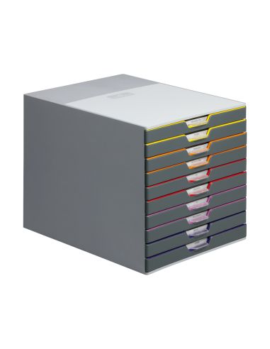 Fichero Cajones De Sobremesa Durable Varicolor Apilables 10 Cajones Plastico 292X280X356 Mm