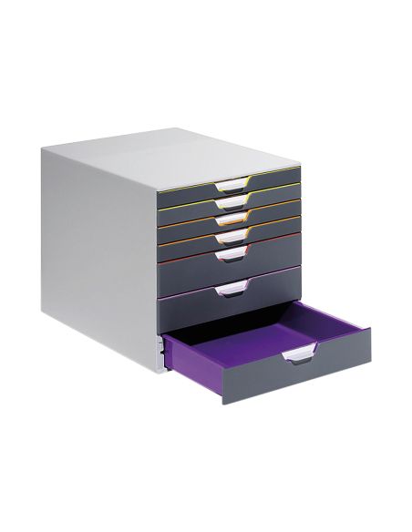 Fichero Cajones De Sobremesa Durable Varicolor Apilables 7 Cajones Plastico 292X280X356 Mm