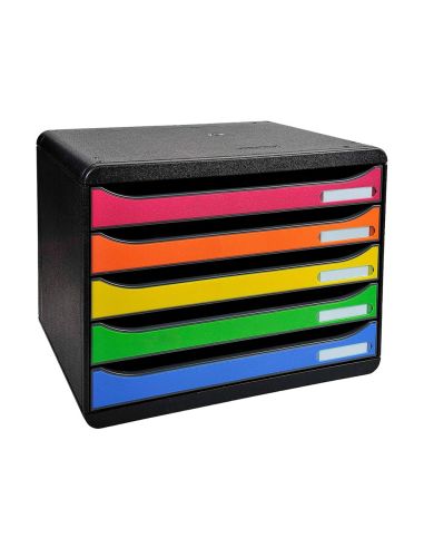 Fichero Cajones Sobremesa Exacompta Big-Box Plus Iderama Arlequin 5 Cajones Apaisado Multicolores