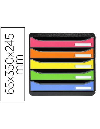 Fichero Cajones Sobremesa Exacompta Big-Box Plus Classic Iderama Arlequin 5 Cajones Multicolores