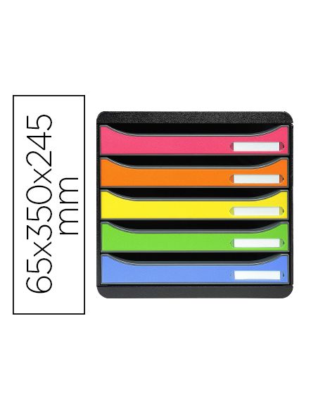 Fichero Cajones Sobremesa Exacompta Big-Box Plus Classic Iderama Arlequin 5 Cajones Multicolores