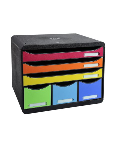 Fichero Cajones Sobremesa Exacompta Iderama Arlequin 6 Cajones Multicolores 270X355X271 Mm