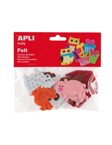 Figura De Fieltro Apli Con Forma De Animales Bolsa De 18 Unidades Surtidas
