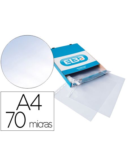 Funda Multitaladro Elba Standard Din A4 70 Micras Cristal Caja De 100 Unidades