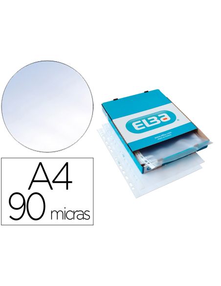 Funda Multitaladro Elba Standard Din A4 90 Micras Piel Naranja Caja De 100 Unidades