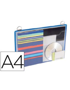 Funda Para Colgar Djois Din A4 Anilla Metalica Formato Horizontal Pack De 5 Unidades Color Azul