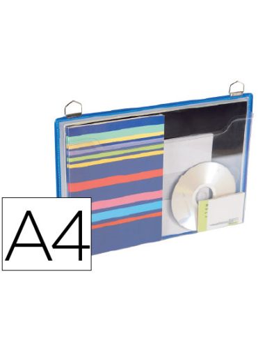Funda Para Colgar Djois Din A4 Anilla Metalica Formato Horizontal Pack De 5 Unidades Color Azul