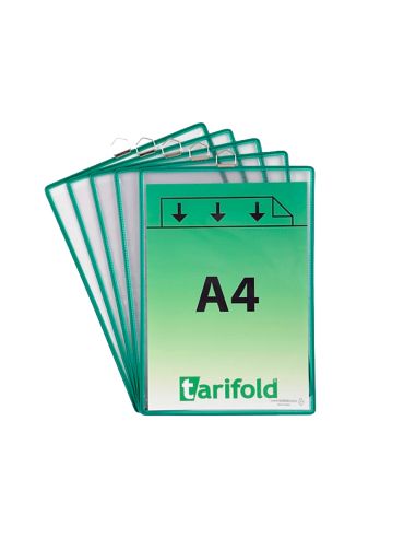 Funda Para Colgar Djois Din A4 Pvc Con Anilla Marco Verde Pack De 5 Unidades