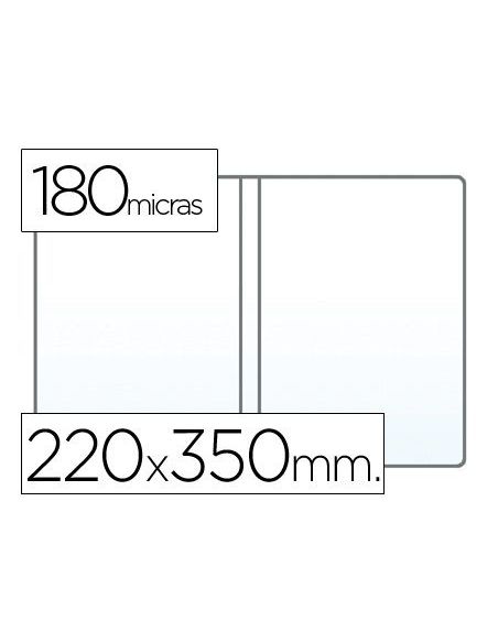 Funda Portadocumento Cuarto Doble 180 Micras Pvc Transparente 220X350Mm