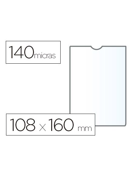 Funda Portadocumento Esselte Plastico Transparente 140 Micras Tamaño 108X160 Mm