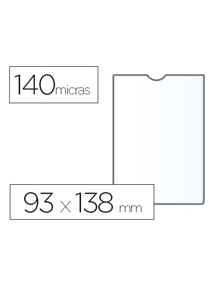 Funda Portadocumento Esselte Plastico Transparente Q40 Micras Tamaño 93X138 Mm