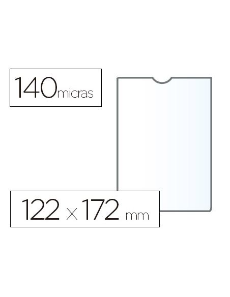 Funda Portadocumento Esselte Transparente Plastico 140 Micras Tamaño 122X172 Mm