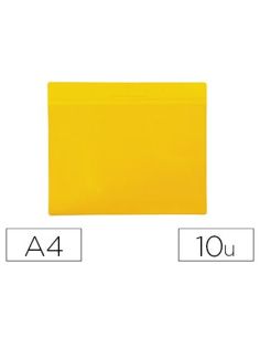 Funda Djois Magnetica Din A4 Horizontal Identificacion Palets Y Estanterias Amarillo Pack De 10 Unidades