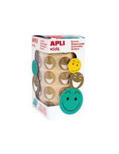 Gomets Apli Autoadhesivo Smile Oro Cara Feliz Rollo De 900 Unidades 2