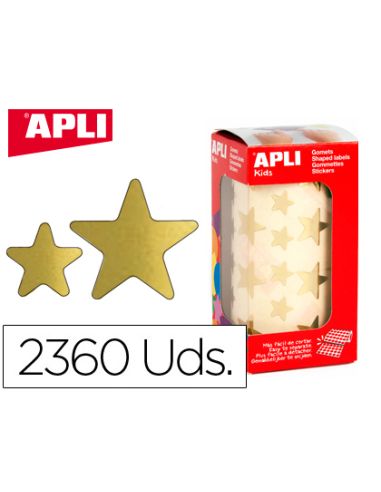 Gomets Apli Estrella Oro Rollo De 2360 Unidades