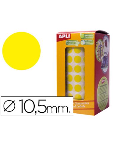 Gomets Autoadhesivos Circulares 10,5Mm Amarillo Rollo De 5192 Unidades