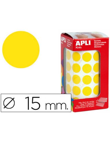 Gomets Autoadhesivos Circulares 15 Mm Amarillo En Rollo Con 2832 Unidades