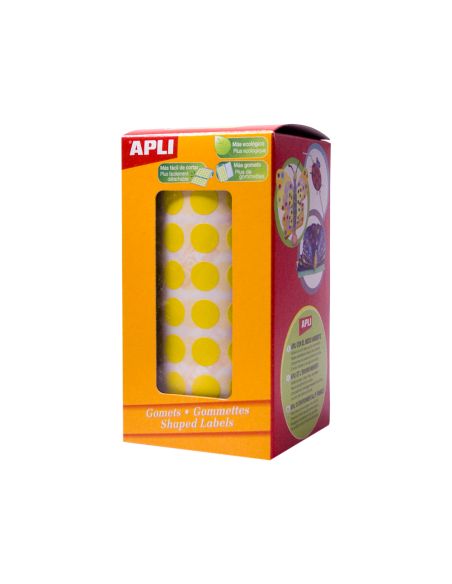 Gomets Autoadhesivos Circulares 20 Mm Amarillo Rollo De 1770 Unidades