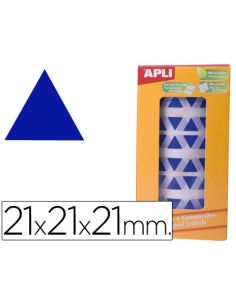 Gomets Autoadhesivos Triangulares 21X21X21 Mm Azul Rollo De 2832 Unidades