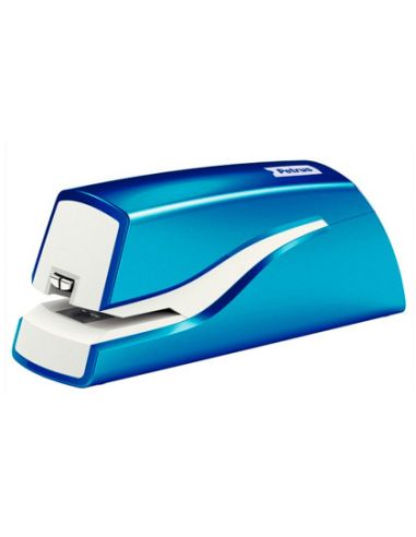 Grapadora Petrus Electrica E-310 Wow Azul Metalizado Capacidad 12 Hojas Usa Grapa Nº 10
